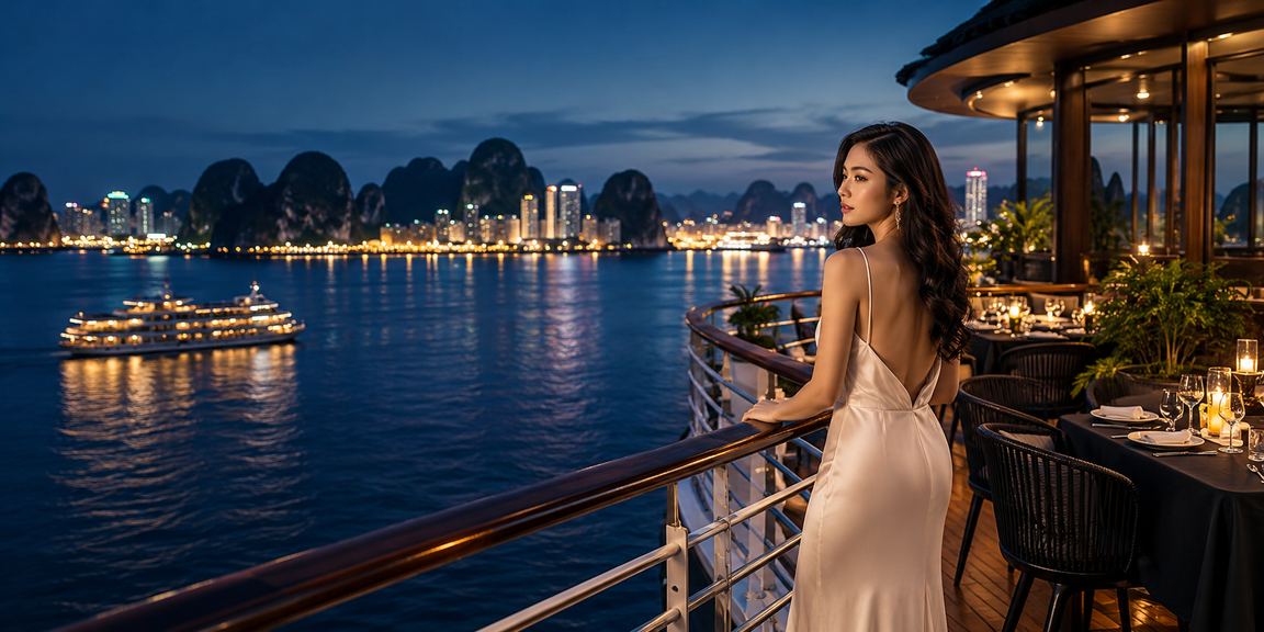 Người dùng đặt cược trực tuyến với khung cảnh Vịnh Hạ Long tuyệt đẹp phía sau