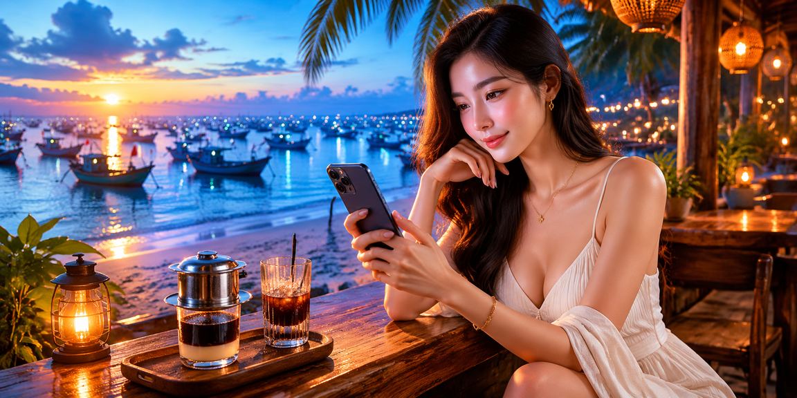Người dùng Mũi Né đặt cược thể thao bên bờ biển trong buổi chiều nắng ấm